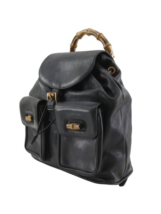 Gucci Bamboo 003 Leather Black Backpack main image 6